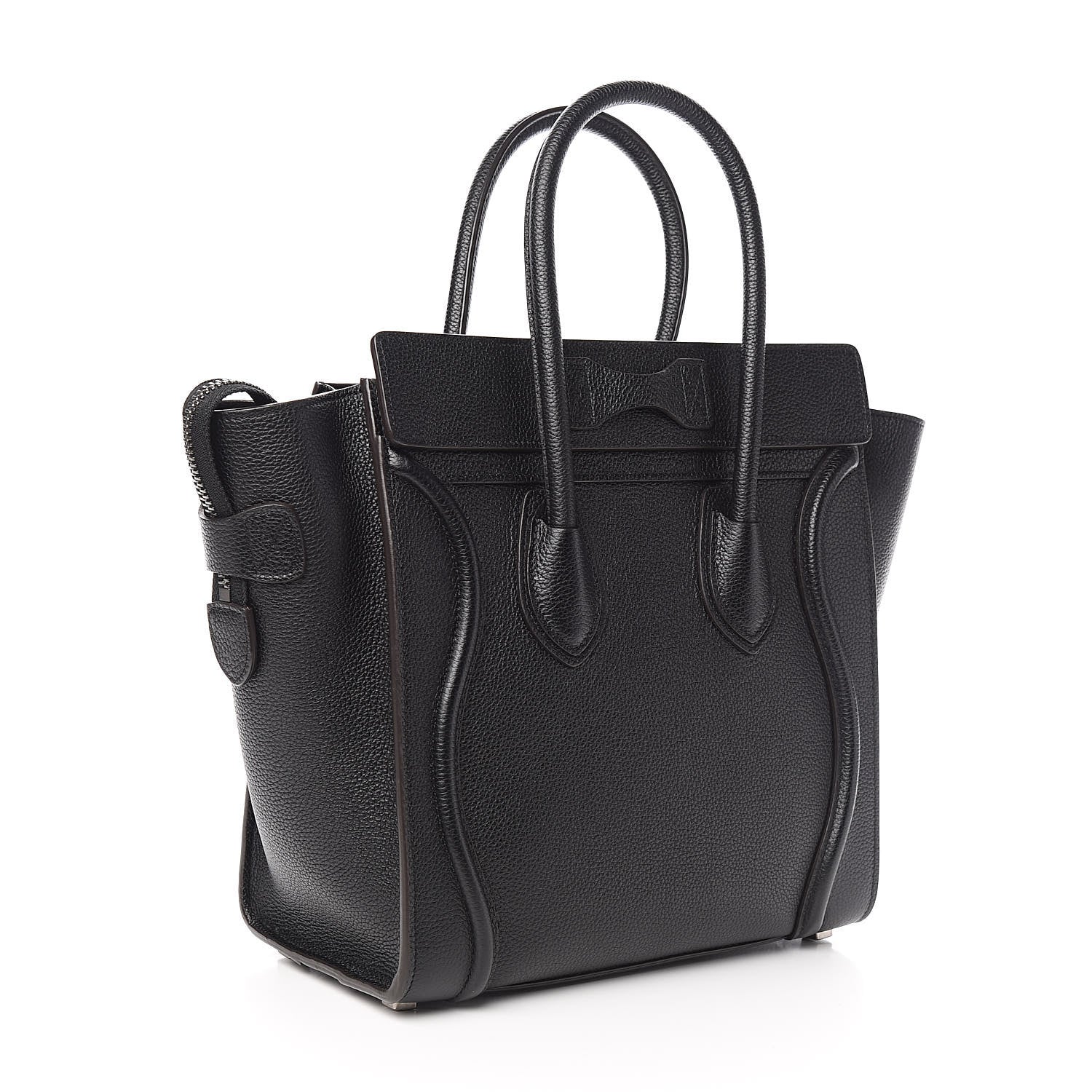 Celine Drummed Calfskin Micro Luggage Black 3 of 10