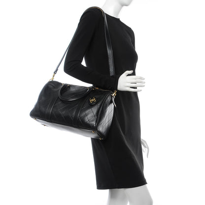 Chanel Calfskin Stitched CC Boston Black 3 of 13