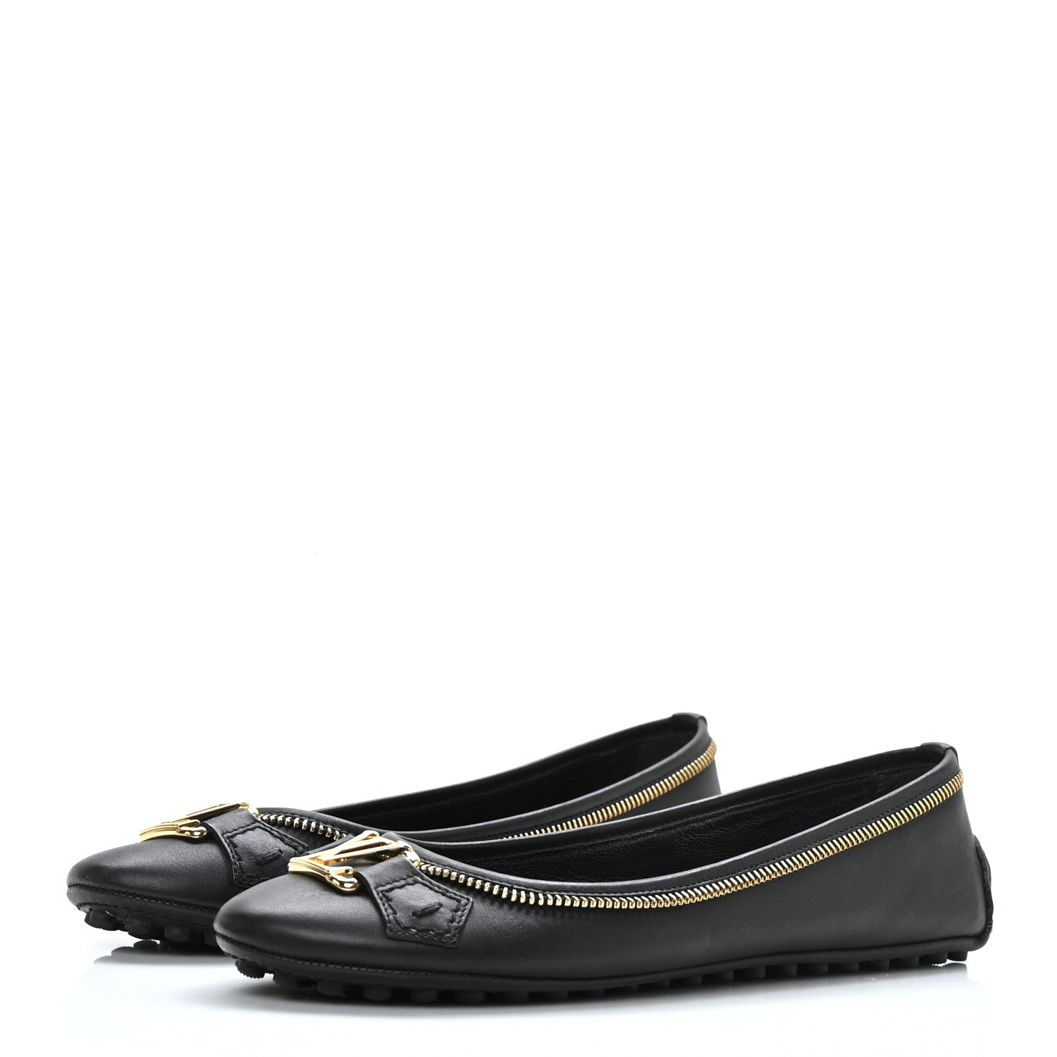 Louis Vuitton Calfskin Zip Oxford Ballerina Flats 36 Black 3 of 8