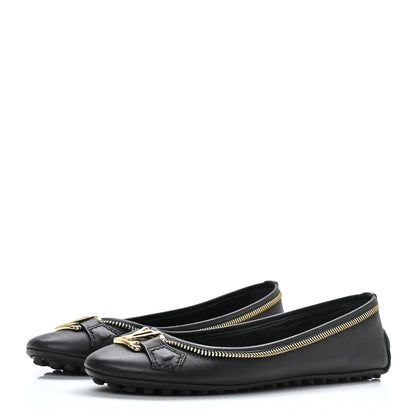 Louis Vuitton Calfskin Zip Oxford Ballerina Flats 36 Black 3 of 8