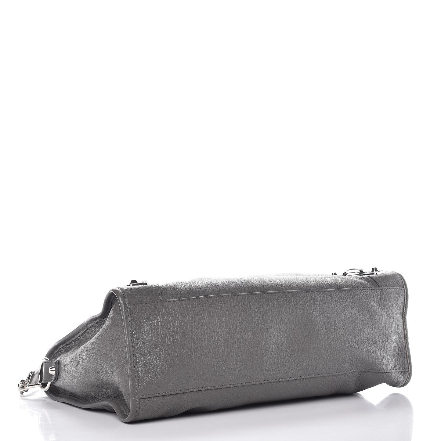 Chevre Silver Metallic Edge Hardware City Gris Acier