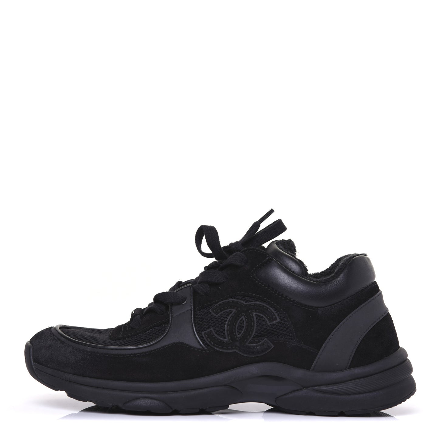 Toile Suede Calfskin CC Sneakers 39 Black