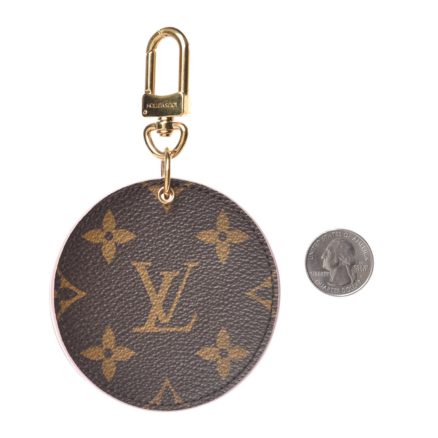 Monogram LV Mirror Bag Charm Key Holder Rose Ballerine