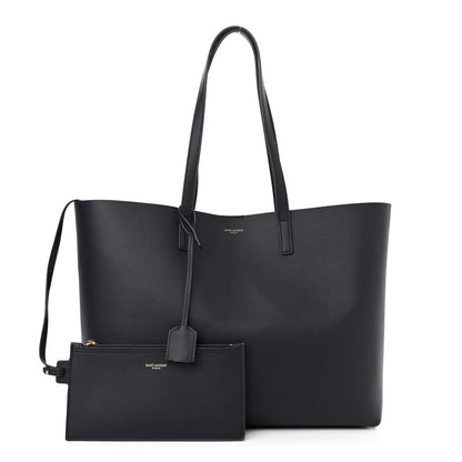 Saint Laurent Calfskin Large Shopping Tote Deep Marine 1 of 10