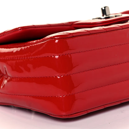 Chanel Patent Calfskin Chevron Quilted Mini Rectangular Flap Red 8 of 11