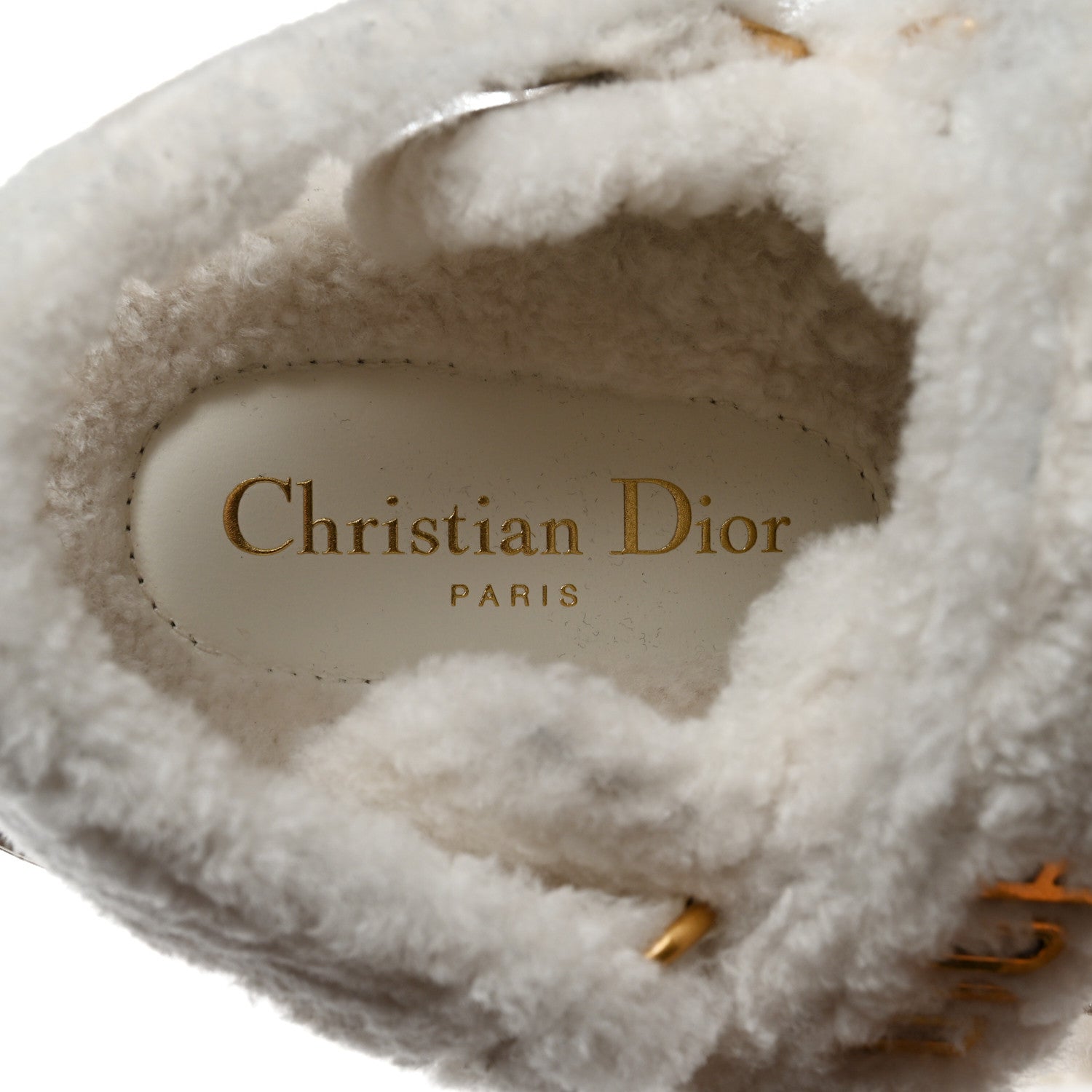 Christian Dior Shearling Dioract 10mm Sandals 37 Off White 7 of 8