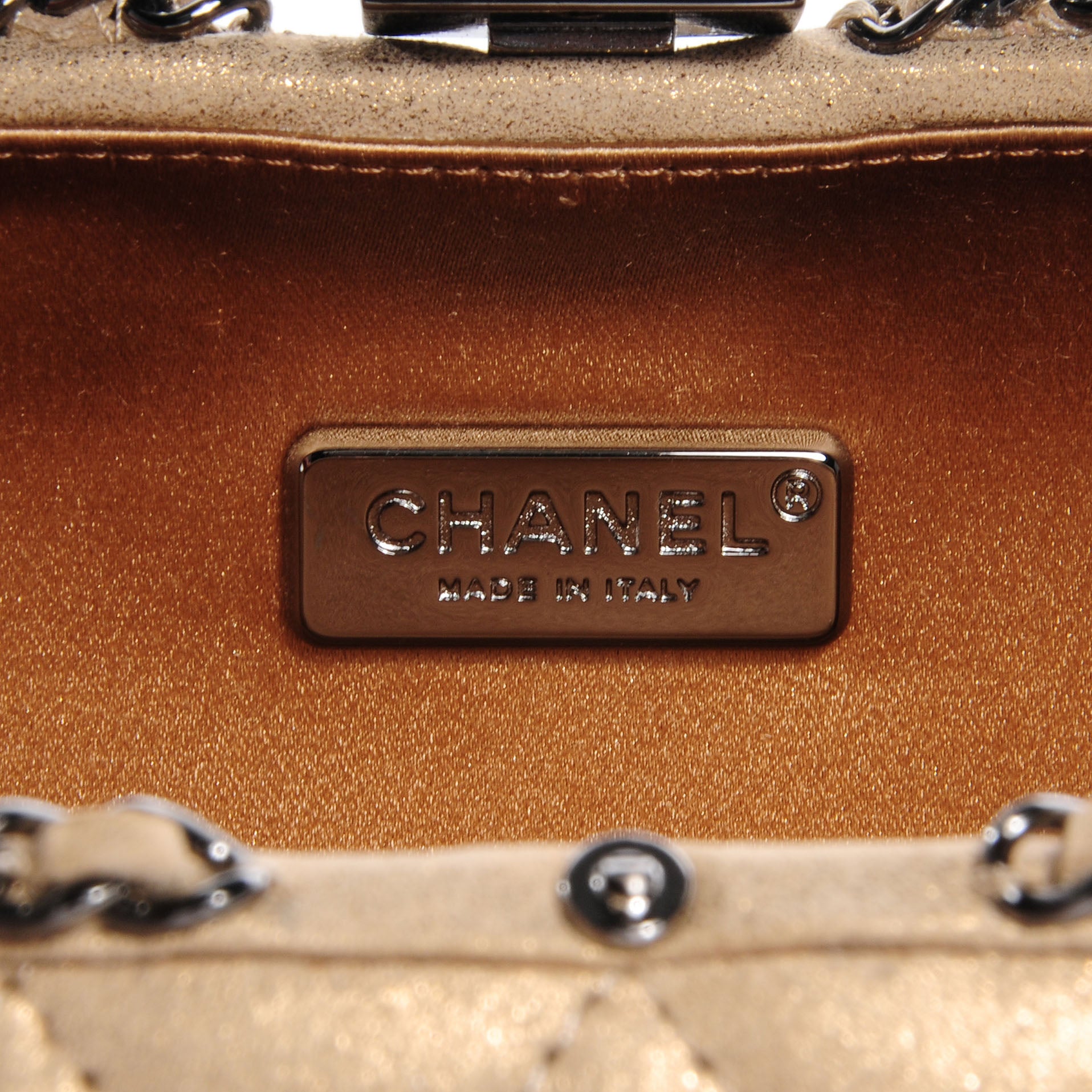 Chanel Iridescent Lambskin Small Chain Around Clutch Light Gold 6 of 7