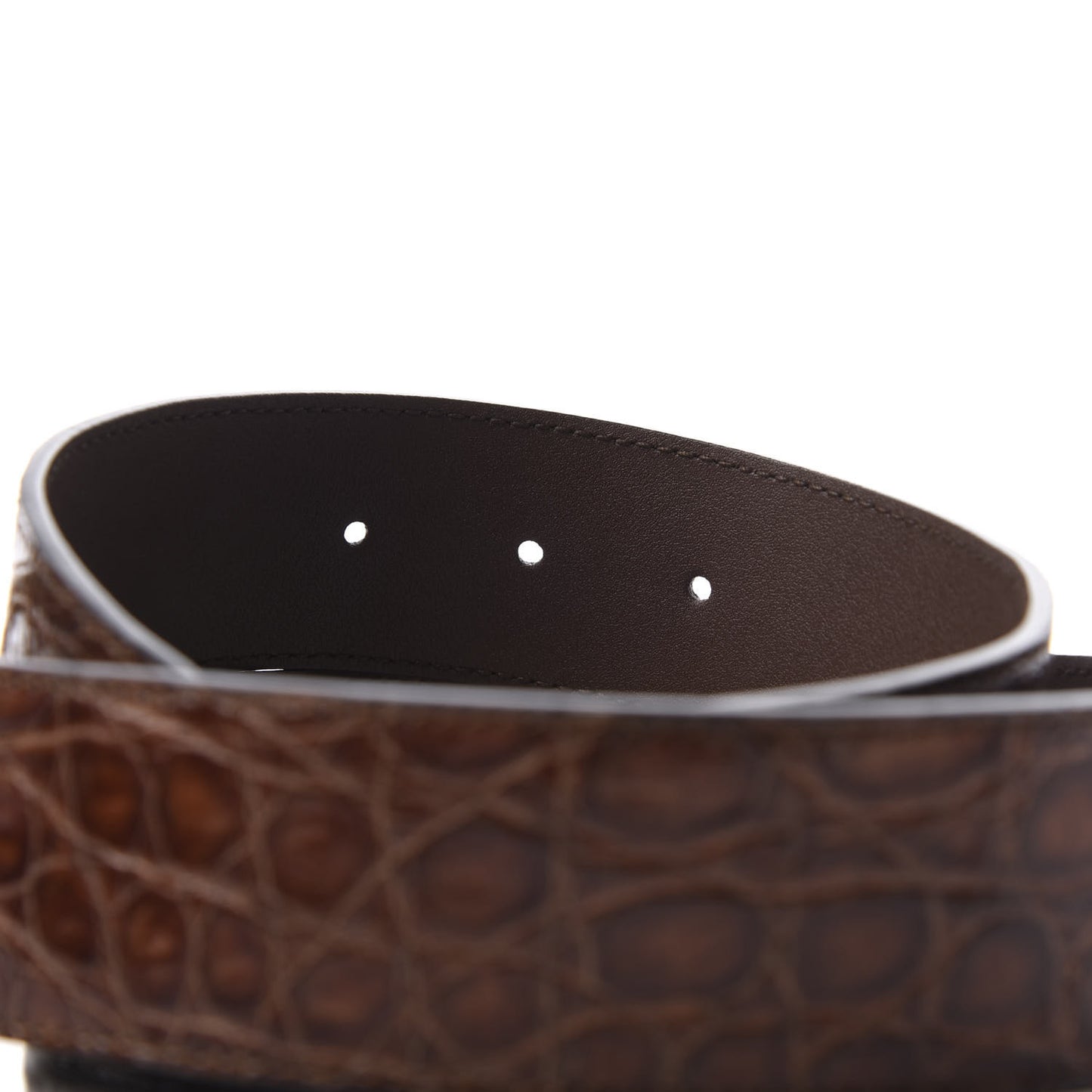 Crocodile Double G 40mm Belt 80 32 Brown