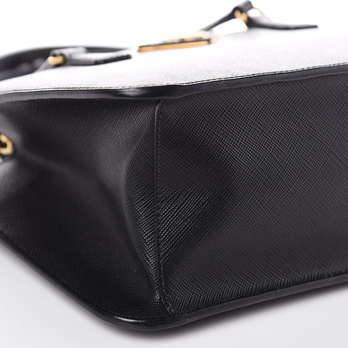 Saffiano Mini Double Zip Tote Black