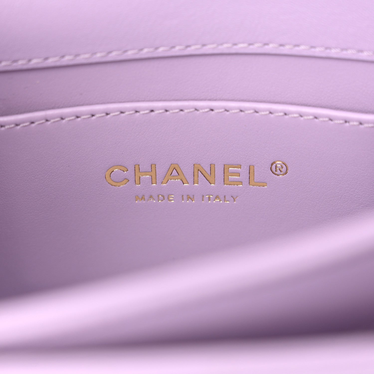 Chanel Shiny Calfskin Quilted Mini Metal Top Handle Flap Purple 6 of 13