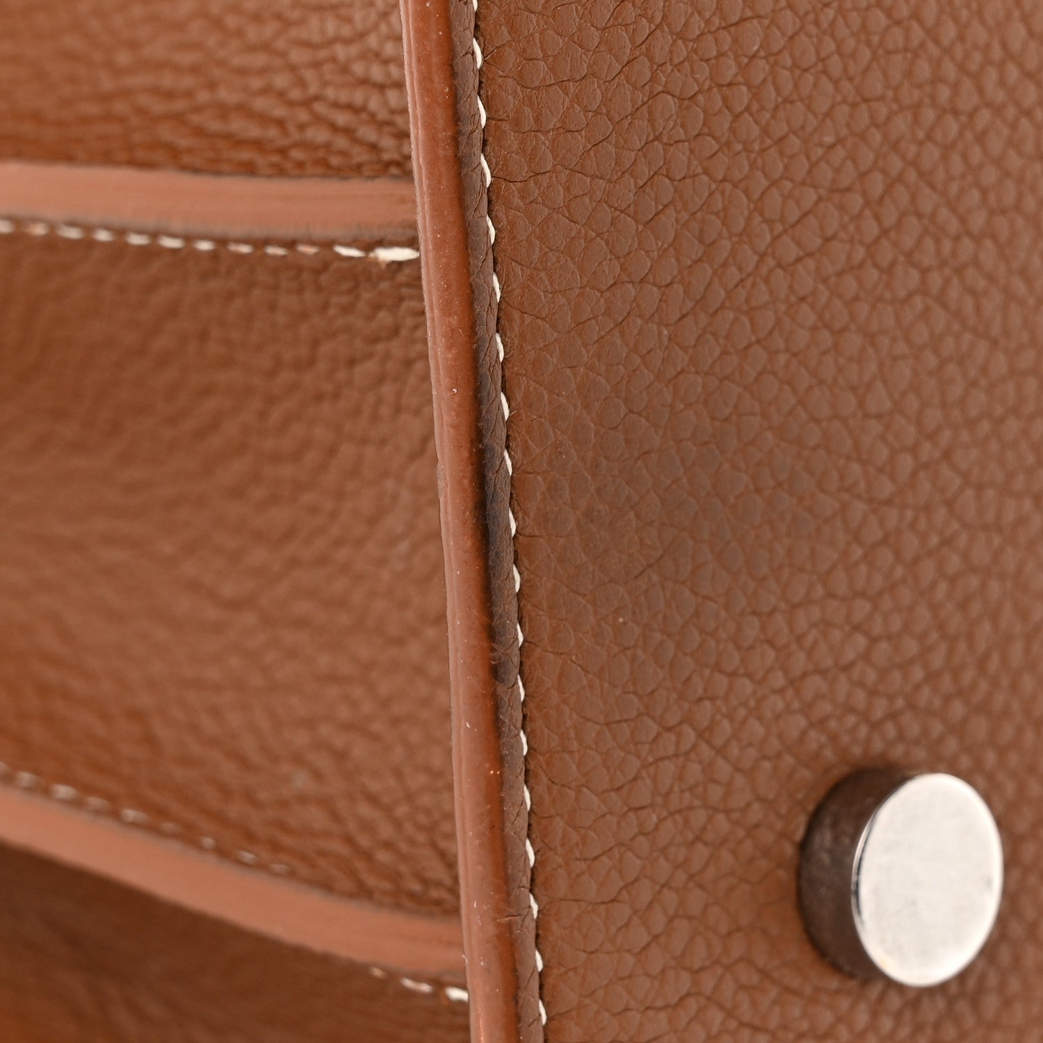 Saint Laurent Grained Calfskin Topstitch Small Sac De Jour Cognac 11 of 11