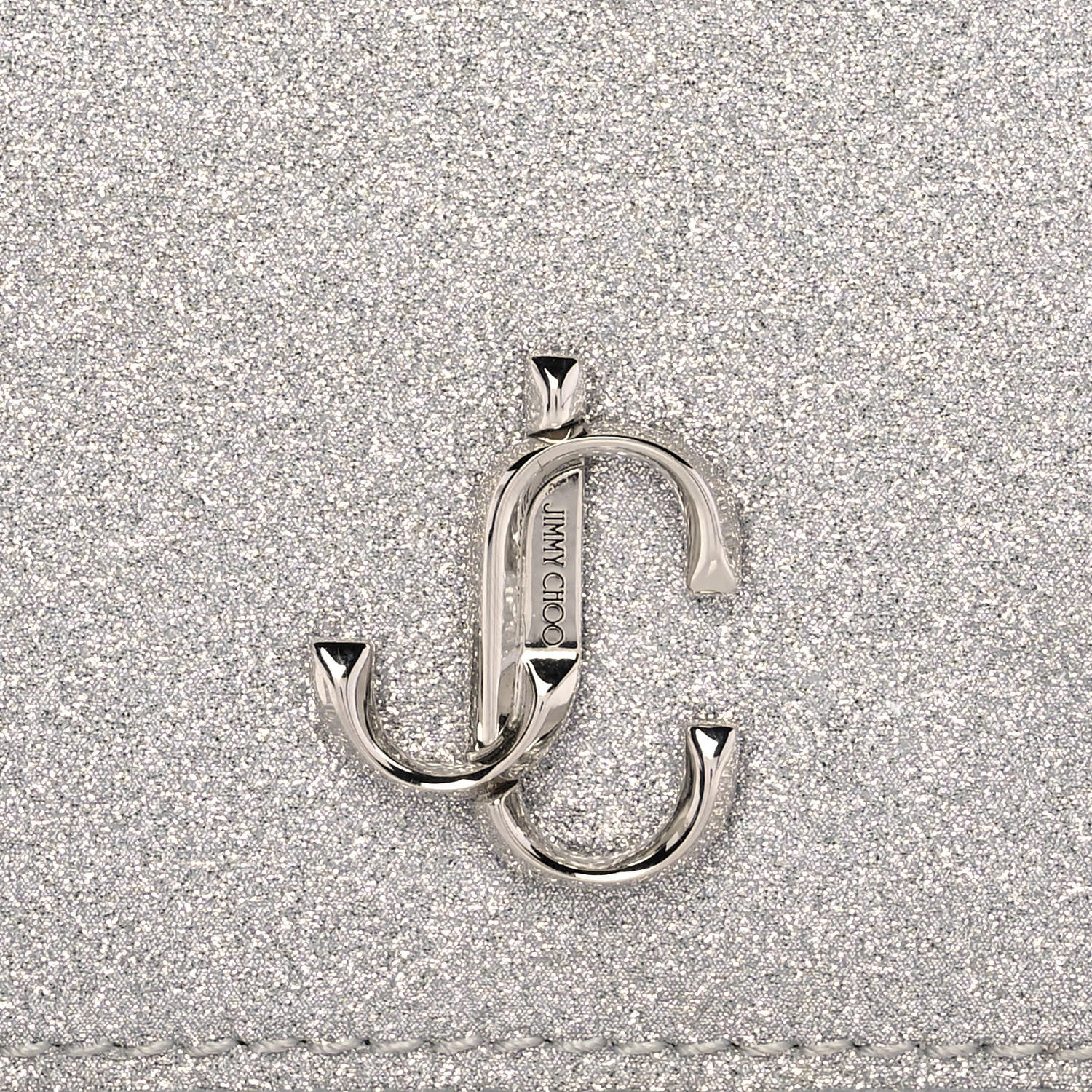 Jimmy Choo Coarse Glitter Calfskin Palace Wallet Silver 7 of 11