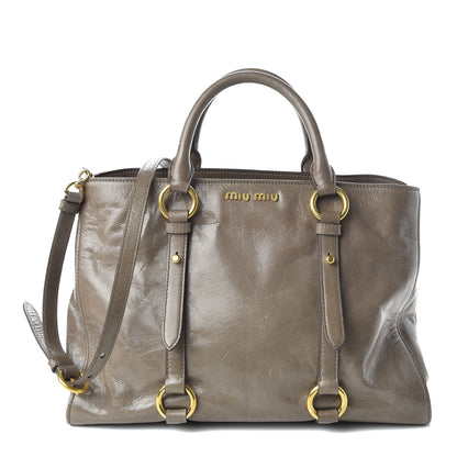 Miu Miu Vitello Shine Tote Giunco 1 of 9
