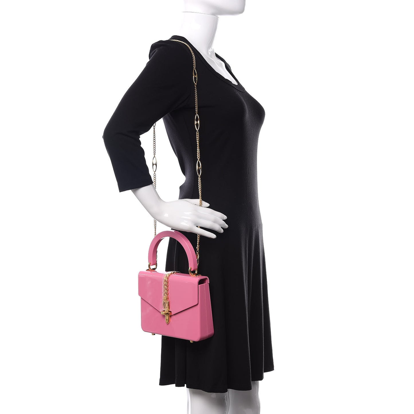 Plexiglass Mini Sylvie 1969 Top Handle Bag Pink