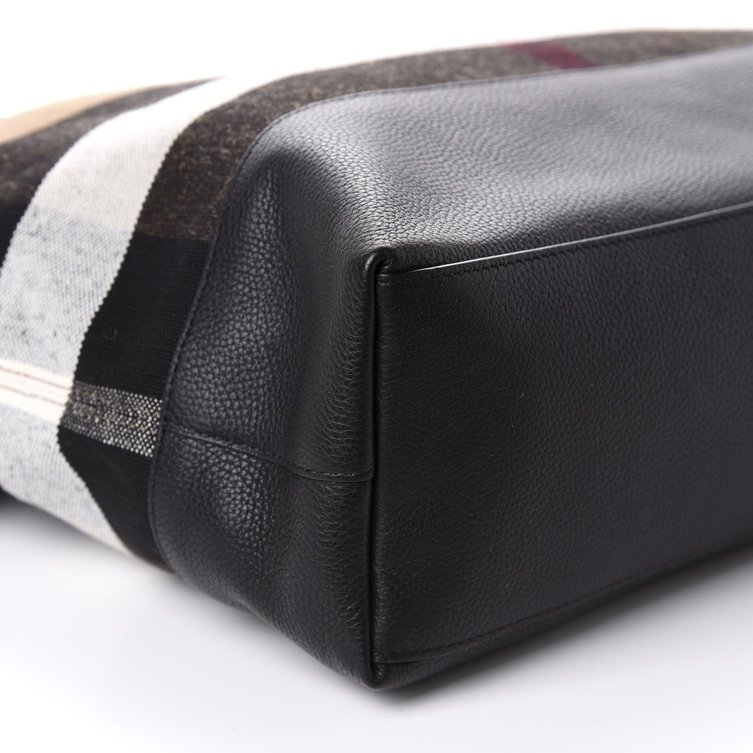 Burberry Grainy Calfskin Mega Check Armley Folding Messenger Black 8 of 11