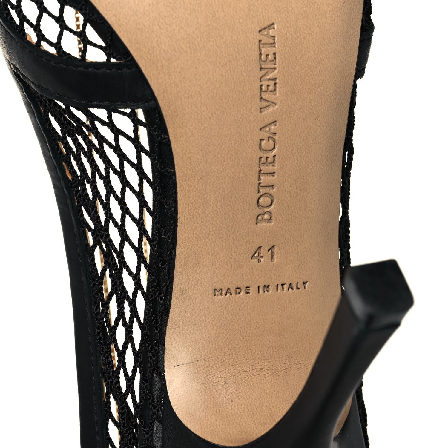 Bottega Veneta Mesh Calfskin Chain Stretch Pumps 41 Black 7 of 8