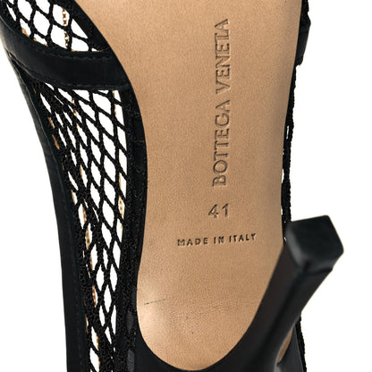 Bottega Veneta Mesh Calfskin Chain Stretch Pumps 41 Black 7 of 8