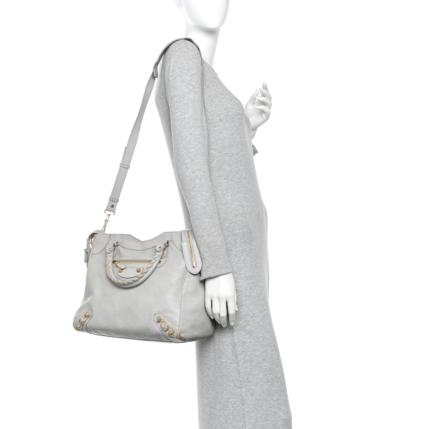 Balenciaga Chevre Giant 12 Gold Hardware Hamilton Velo Gris Ciment