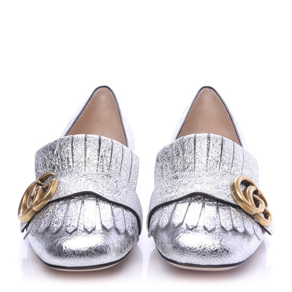 Gucci Galassia GG Marmont Fringe Flats 35 Argento 2 of 9