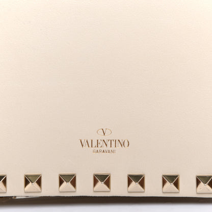 Valentino Garavani Vitello Mini Rockstud Flap Wallet on Chain Ivory 10 of 12