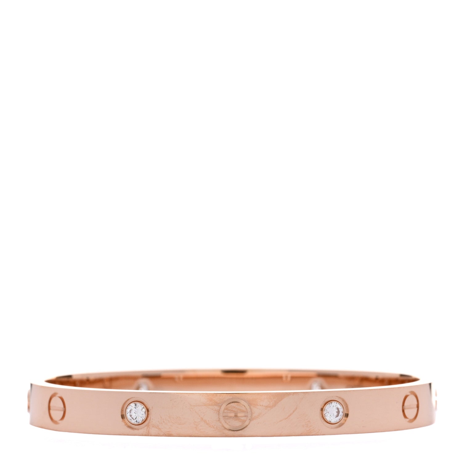 Cartier 18K Pink Gold 4 Diamond LOVE Bracelet 16 2 of 4