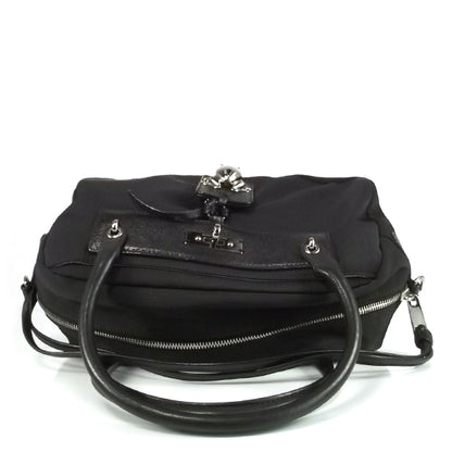 Marc Jacobs Nylon Leather Charlie Frog Bowler Black 4 of 9