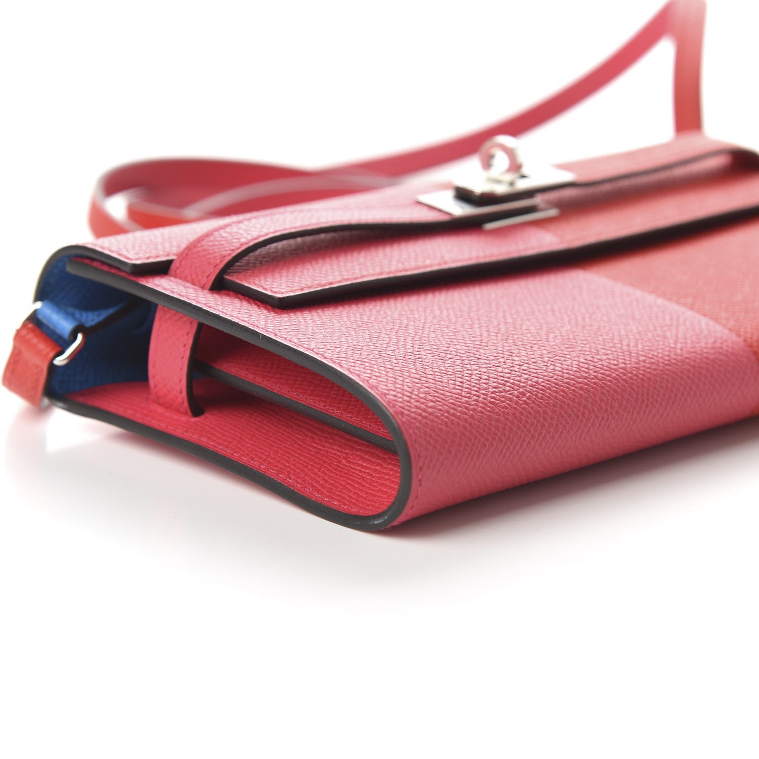 Hermes Epsom Kelly Wallet Casaque To Go Rouge Coeur Rose Extreme Bleu Zanzibar 6 of 10