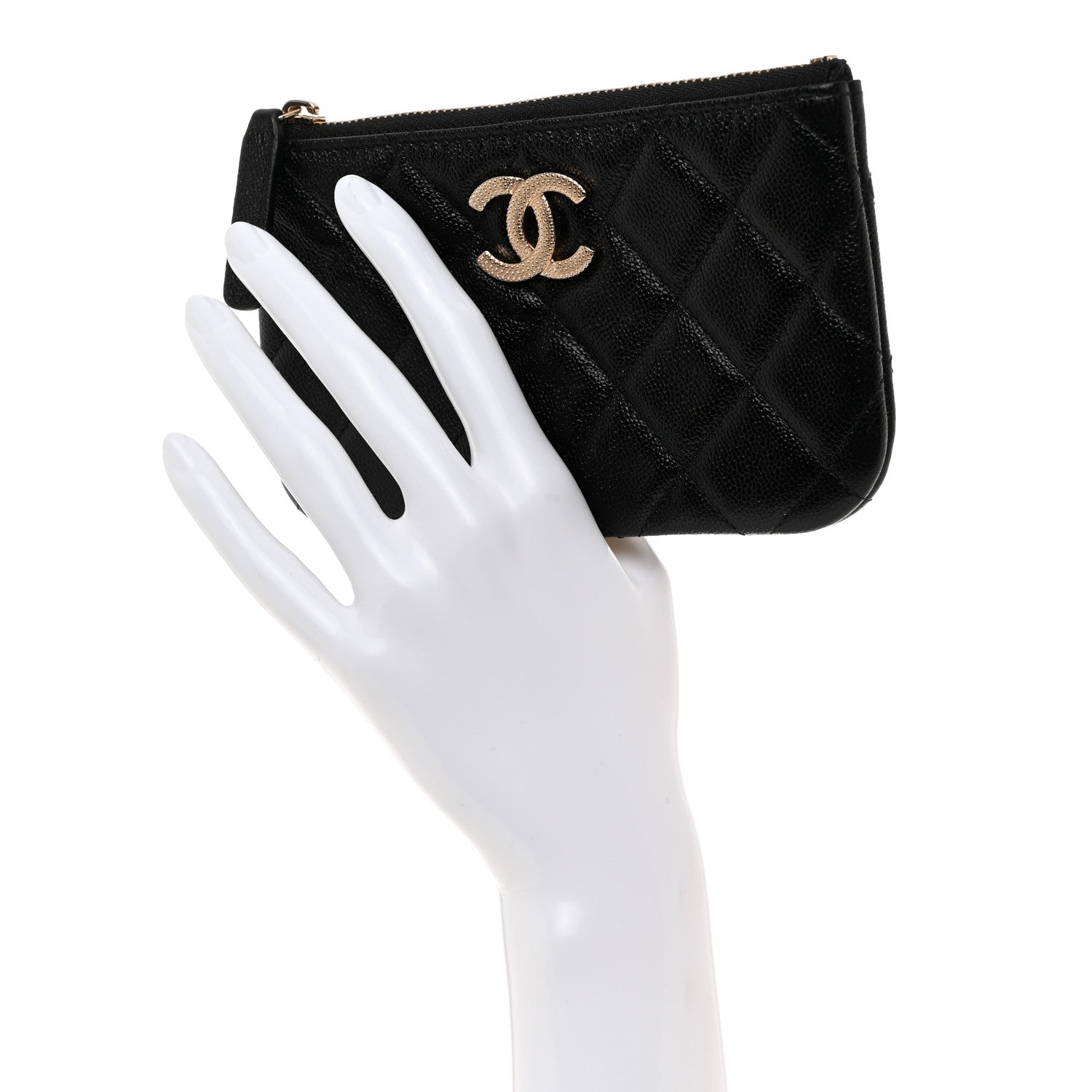 Chanel Caviar Quilted Studded CC Small Pouch Black 2 of 8