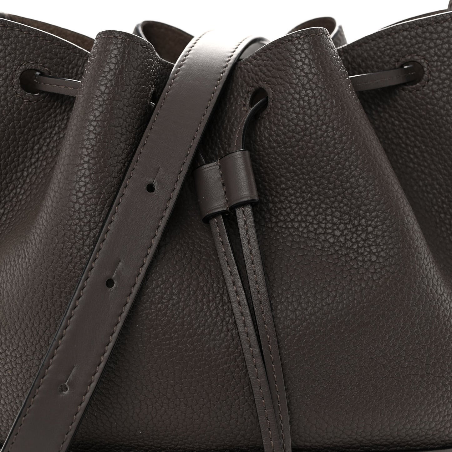 Calfskin Small Balloon Bucket Bag Dark Taupe