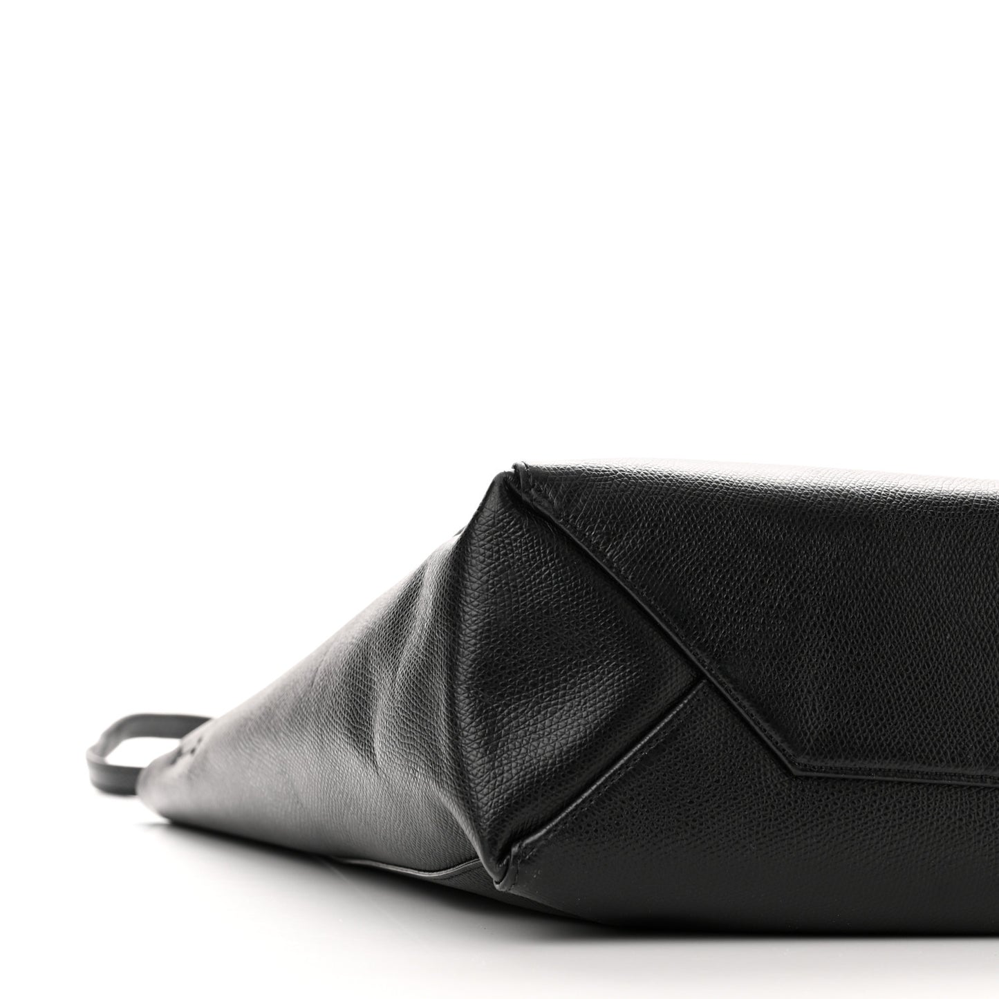 Grained Calfskin Small Vertical Cabas Black