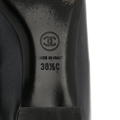 Chanel Lambskin Cap Toe Ballerina Flats 38.5 Dark Navy Black 7 of 10