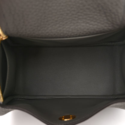 Hermes Taurillon Clemence Mini Lindy 20 Gris Meyer 5 of 10