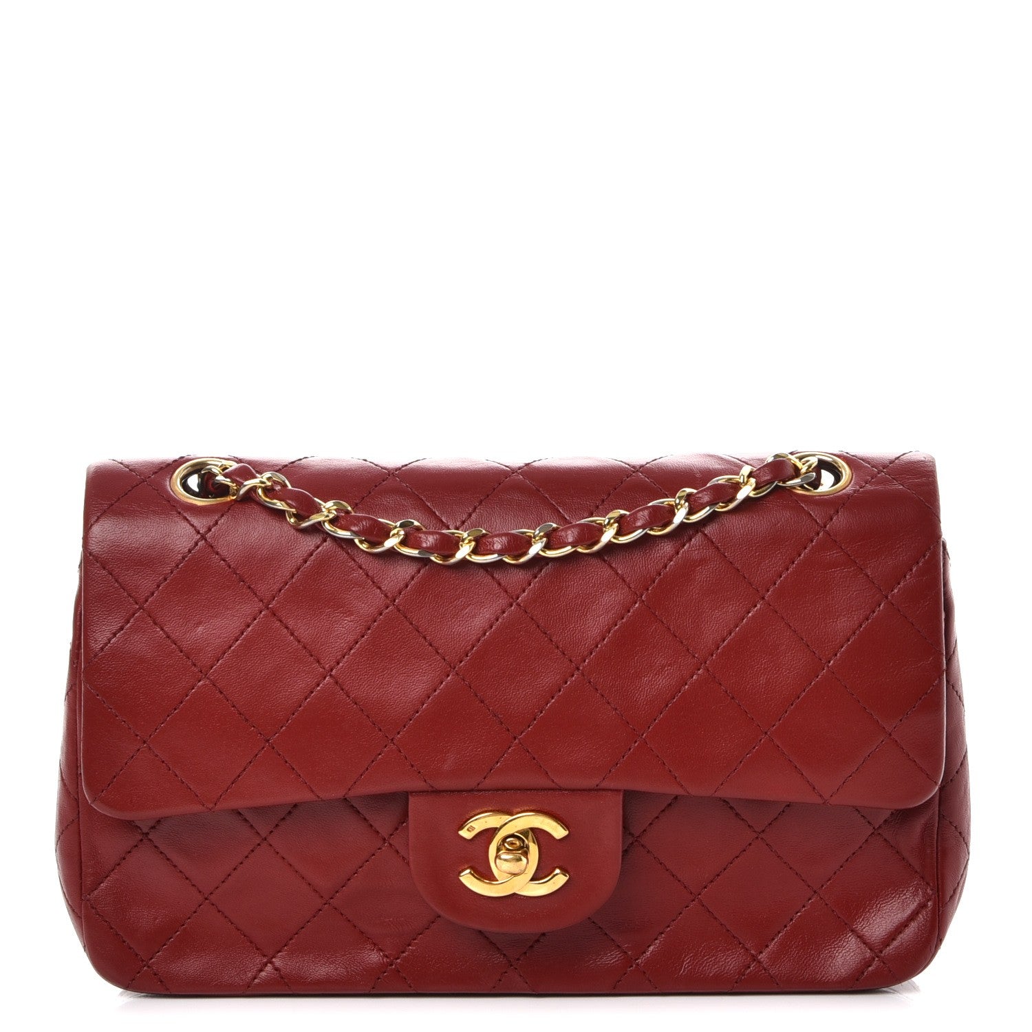 Chanel Lambskin Quilted Small Double Flap Red 1 of 12