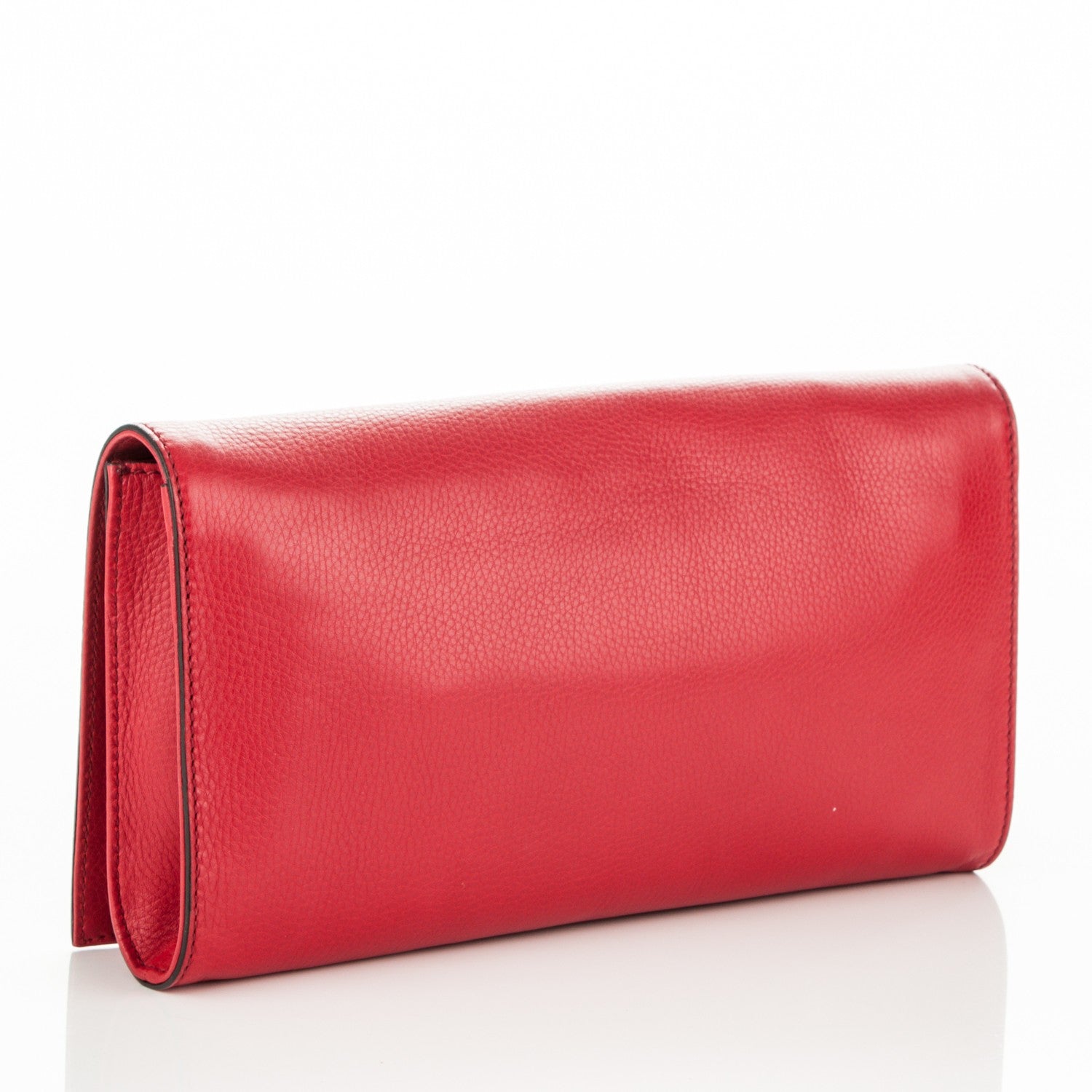 Gucci Pebbled Calfskin Medium Soho Clutch Red 3 of 7