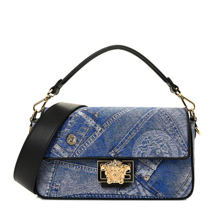 Fendi X VERSACE Denim Fendace Patchwork Baguette Blue 1 of 8
