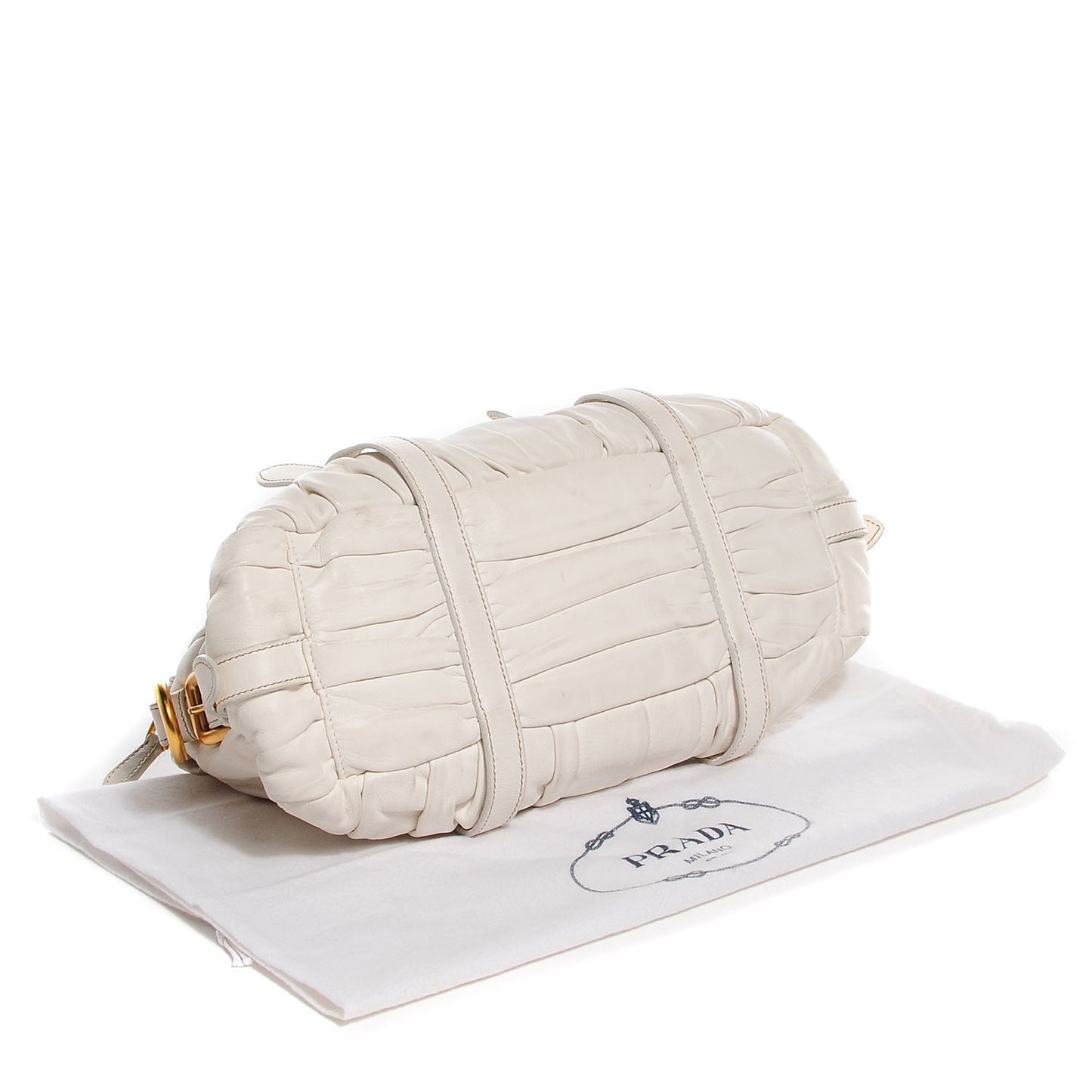 Nappa Gaufre Shopping Satchel White