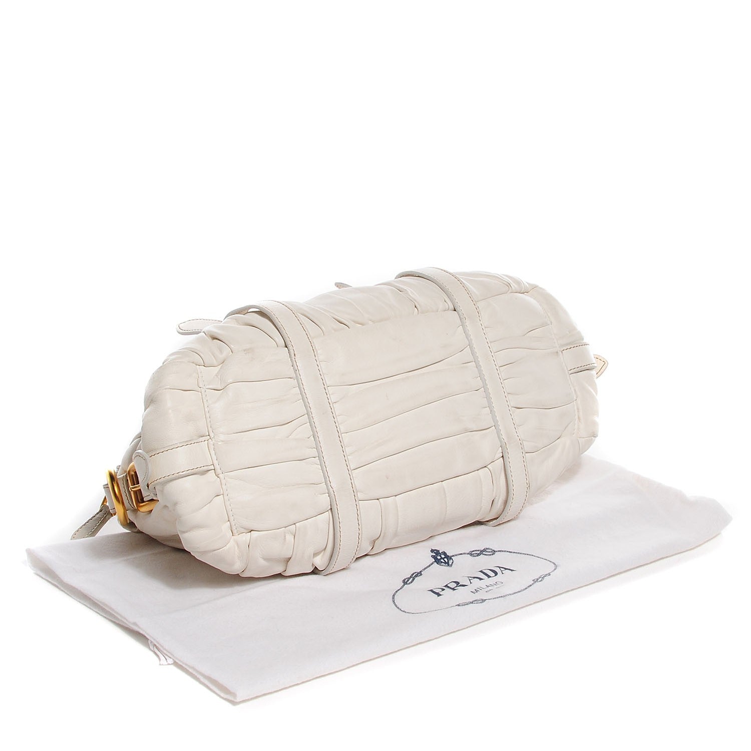 Prada Nappa Gaufre Shopping Satchel White 5 of 10