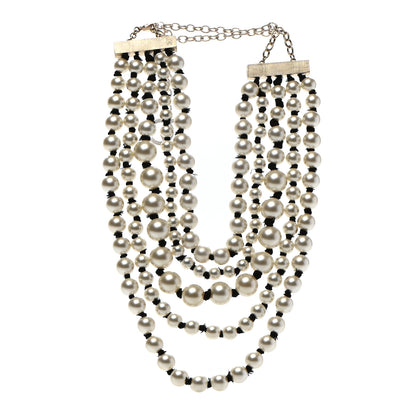 Chanel Pearl Multi Strand Long Necklace Gold 3 of 6