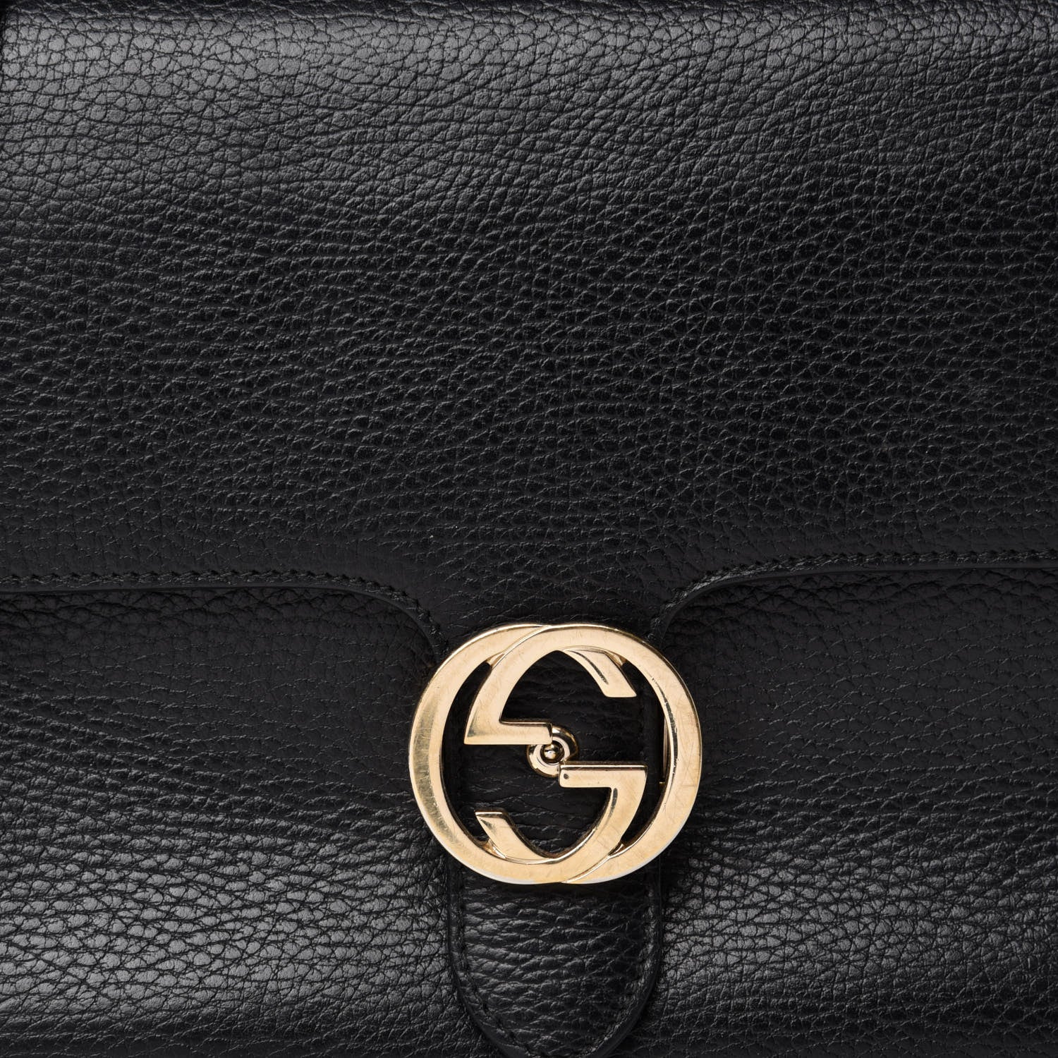Gucci Dollar Calfskin Medium Interlocking G Top Handle Shoulder Bag Black 10 of 10