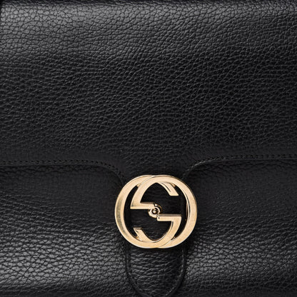 Gucci Dollar Calfskin Medium Interlocking G Top Handle Shoulder Bag Black 10 of 10