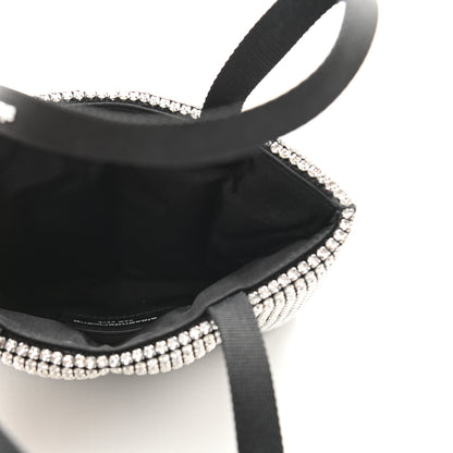 Alexander Wang Mesh Crystal Rhinestone Quilted Heiress Tote Black Silver 4 of 9