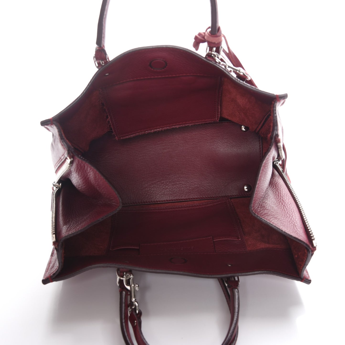 Veau Papier A6 Zip Around Tote Rouge Pourpre