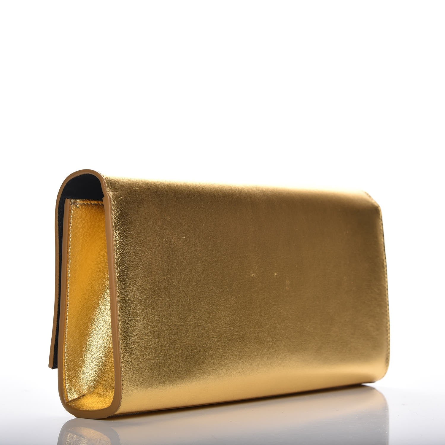 Saint Laurent Metallic Calfskin Monogram Cassandre Clutch Ciad 3 of 6