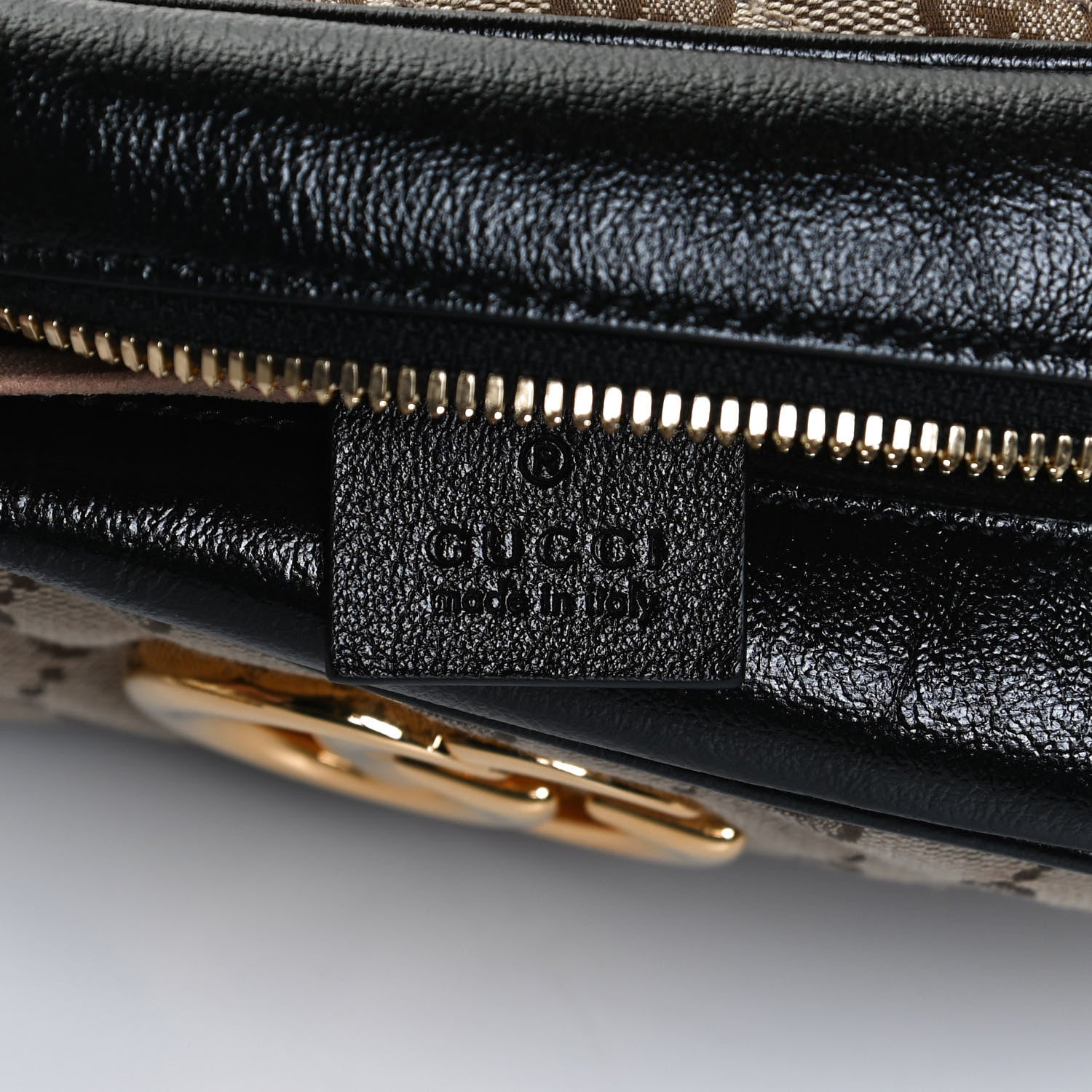 Gucci Monogram Matelasse Diagonal Small GG Marmont Chain Shoulder Bag Beige Black 6 of 12