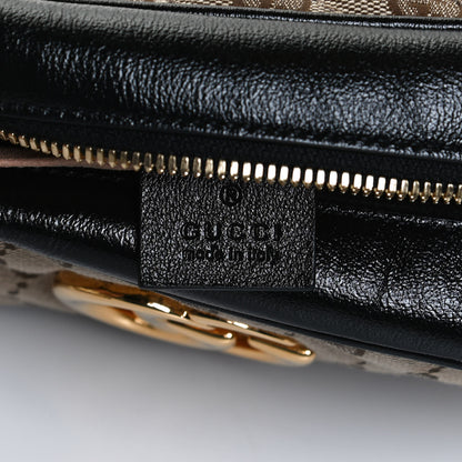 Gucci Monogram Matelasse Diagonal Small GG Marmont Chain Shoulder Bag Beige Black 6 of 12