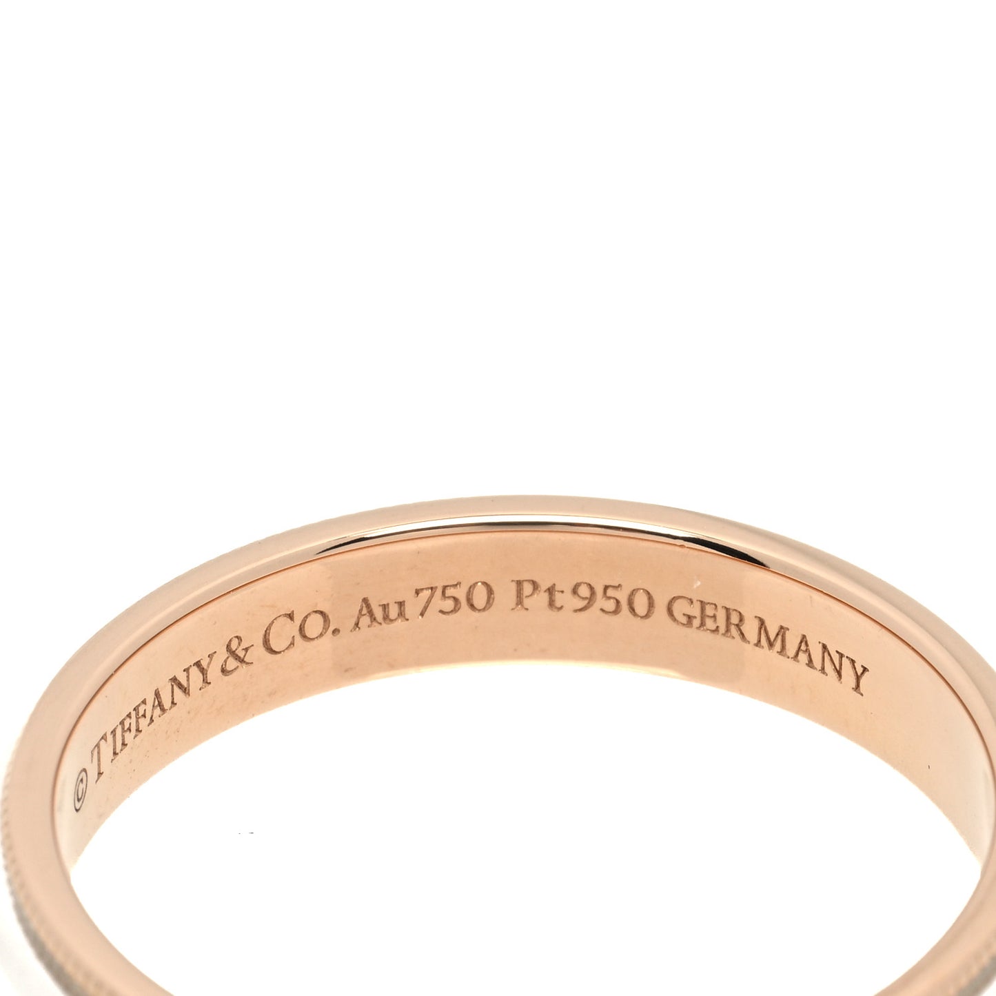 Platinum 18K Rose Gold 4mm Together Milgrain Wedding Band Ring 60 9