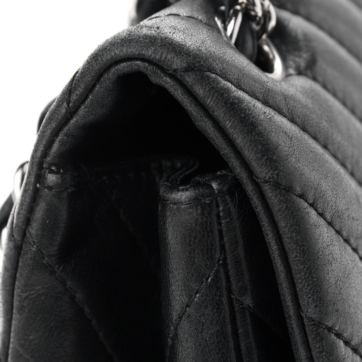Chanel Lambskin Chevron Quilted Maxi Single Flap Black 10 of 13