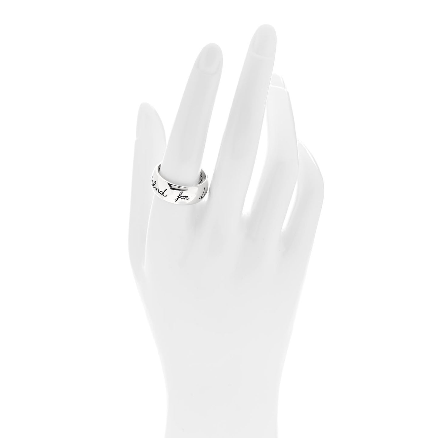 Sterling Silver Wide Blind for Love Band Ring 60 9.25