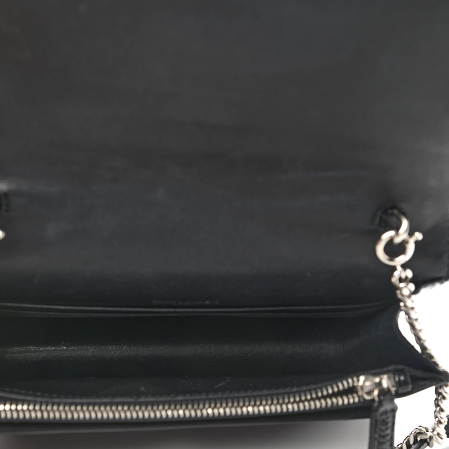 Calfskin Lizard Embossed Monogram Sunset Chain Wallet Black