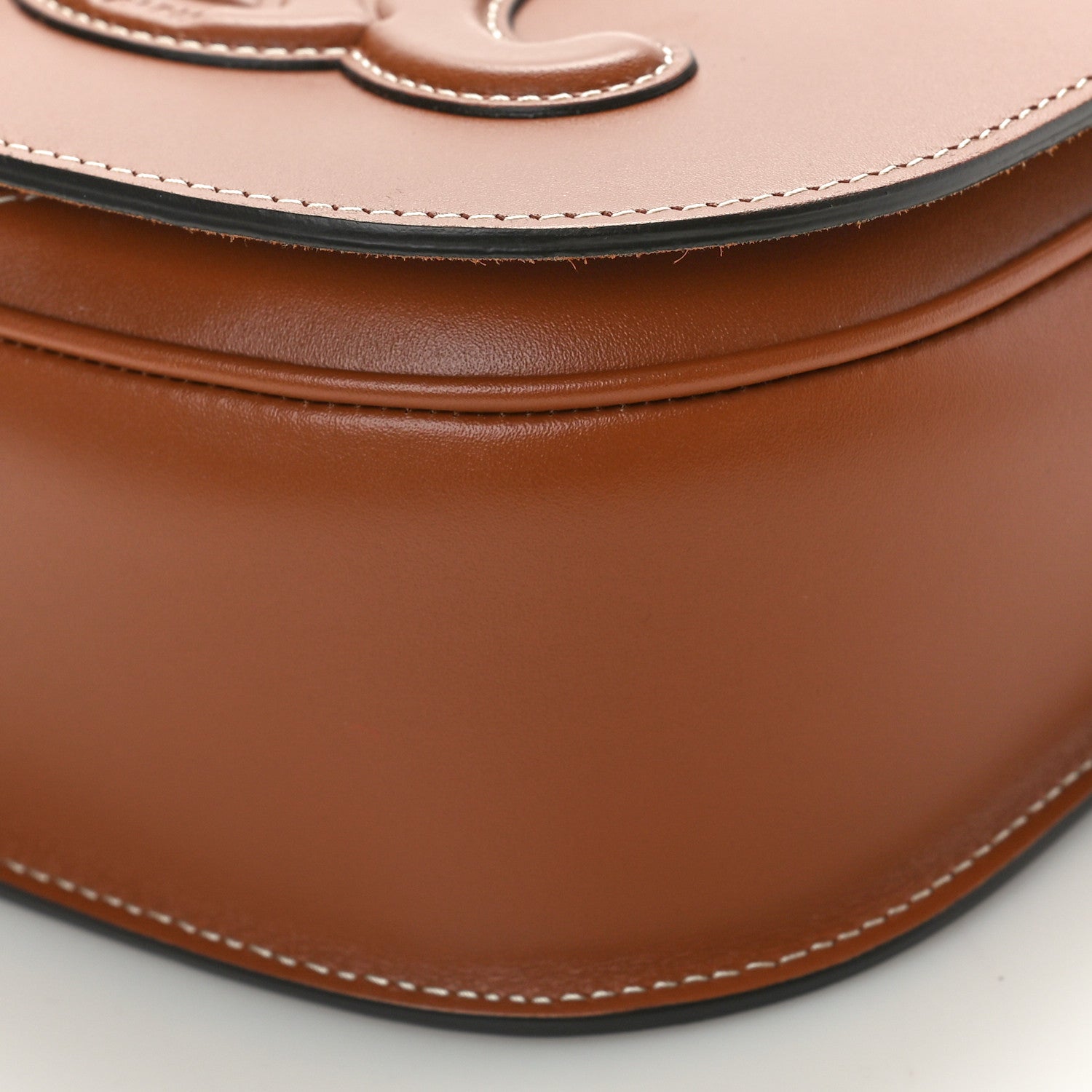Celine Smooth Calfskin Cuir Triomphe Folco Crossbody Bag Tan 9 of 9
